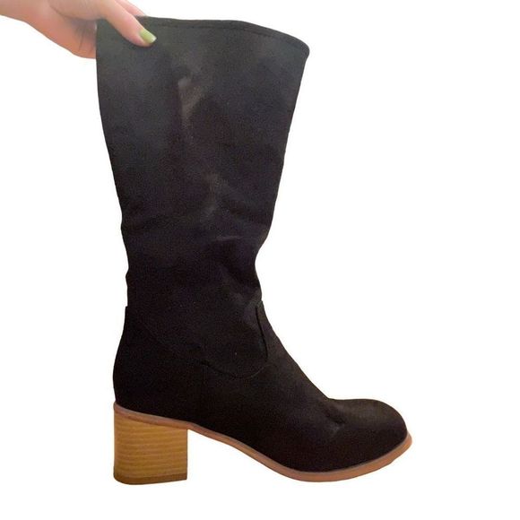 Tall Black Boots Sz 7.5 - Picture 2 of 5